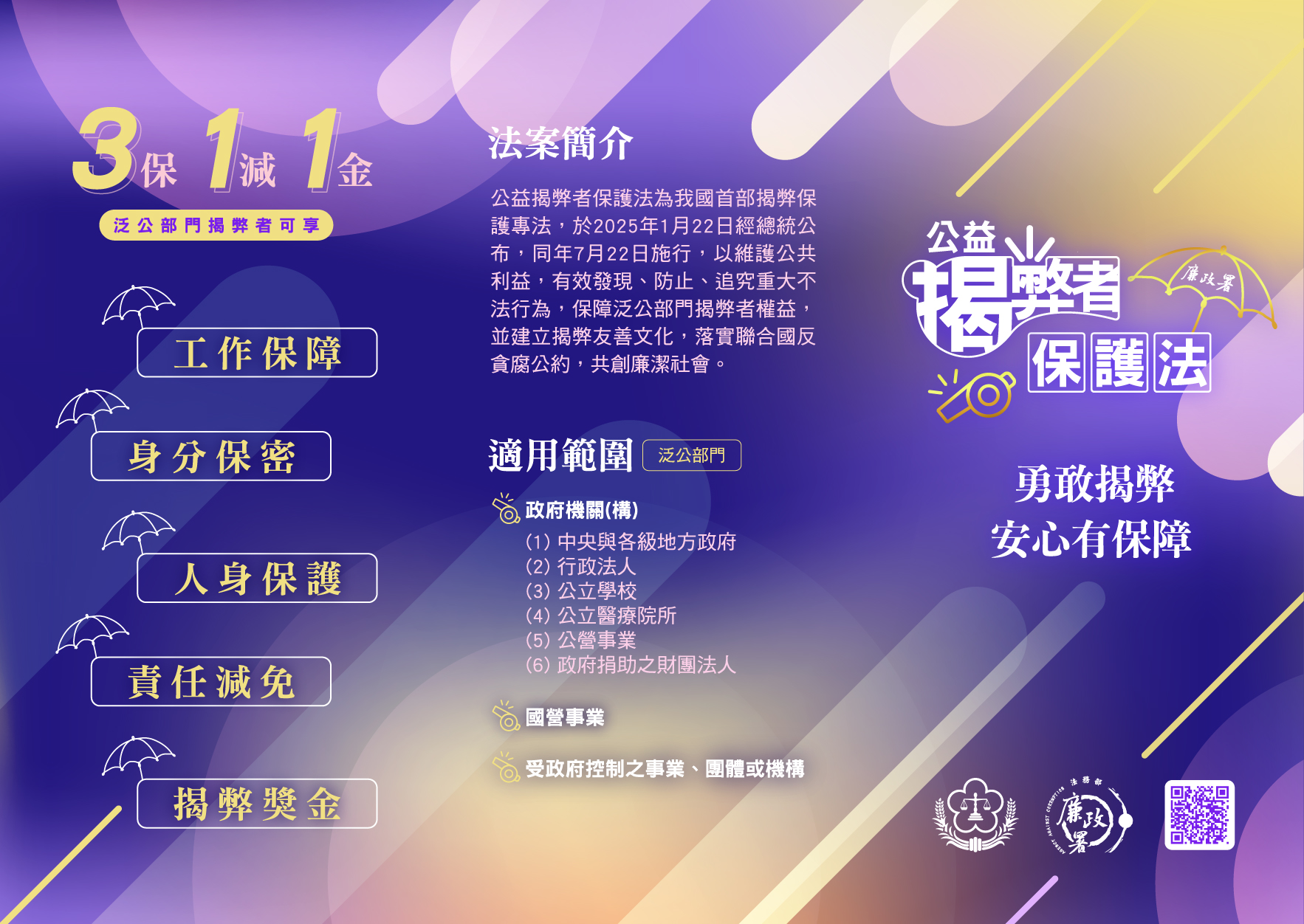 公益揭弊者保護法摺頁正面